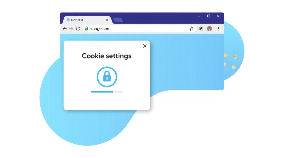 Ilustrație cu un browser web care arată setările cookie-urilor