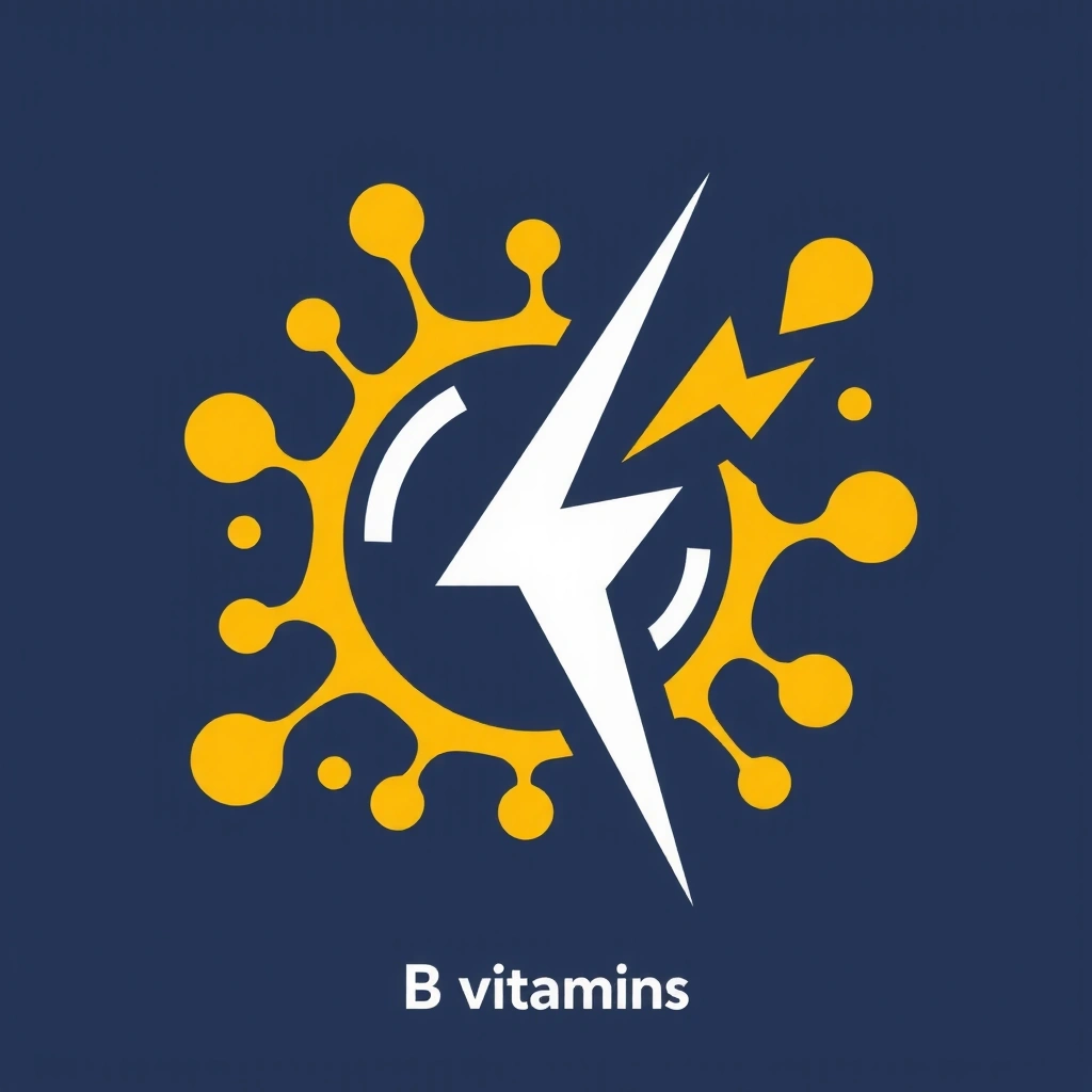 Simbol stilizat al unei celule energetice sau fulger, reprezentând energia și complexul B